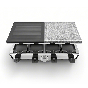 Machine à <span class=keywords><strong>raclette</strong></span> électrique domestique <span class=keywords><strong>d</strong></span>'occasion pour intérieur, grill carré moitié pierre moitié plaque - Product Image 1