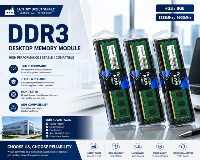 Ymeiton 8GB DDR3 1600MHz ECC Thin Desktop Memory DIMM PC3-12800 OEM RAM Module DIY PC Builder/Workstation/Industrial Stock