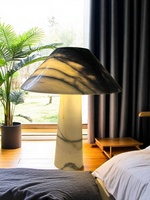 Nouvelle lampe de table en marbre naturel de style Wabi-Sabi vintage sans abat-jour pour salon, chambre à coucher, bureau