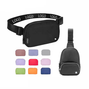 Riñonera de Nailon Impermeable con GPS Antirrobo y Logotipo Personalizado, Riñonera Negra Deportiva, Bandolera, para Viajes, Casual, al Aire Libre, Unisex - Product Image 1