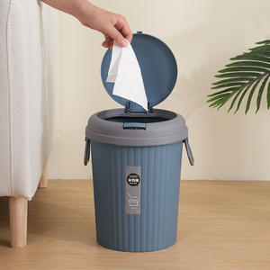 ถังขยะพลาสติกฝาพับ9L ถังขยะมีฝาปิดถังขยะในครัวถังขยะแบบฝาพับ - Product Image 4