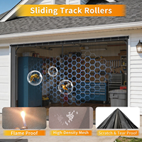 Moustiquaire de porte coulissante, rideau en maille durable anti-mouches, barrière anti-insectes facile à installer sur rail pour entrée de garage