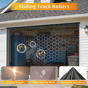 <span class=keywords><strong>Moustiquaire</strong></span> de porte coulissante, <span class=keywords><strong>rideau</strong></span> en maille durable anti-mouches, barrière anti-insectes facile à installer sur rail pour entrée de garage - Product Image 6