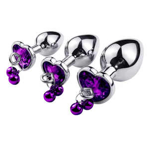 Plug anal en métal en forme de cœur, avec clochettes, pour adultes, jouets sexuels pour femmes, hommes et couples - Product Image 3