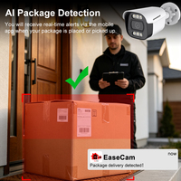 Nouvelle mise à niveau : Kit de caméra de sécurité POE 8 canaux 4K avec détection intelligente IA, système de vidéosurveillance avec détection de visage, de personne et de véhicule, enregistrement 24/7