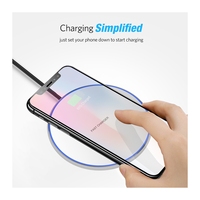 Chargeur sans fil rapide de bureau à design rond, compatible avec plusieurs appareils, ports USB Type C, 10W 15W, vente chaude