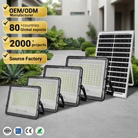 Projecteur LED solaire extérieur étanche IP65 en aluminium moulé sous pression 100W 200W 300W 400W, vente directe usine