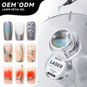 Jting 2024 Mới Nâng Cấp Kim Loại Laser Nail Gel Đánh Bóng 3D Hiệu Ứng Sơn Kim Loại Laser Gel OEM Miễn Phí Thiết Kế Riêng Thương Hiệu Độc Đáo