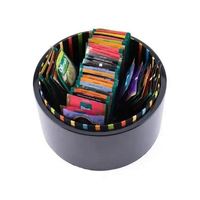 Boîte Cylindrique de Luxe Ronde en MDF avec Logo Personnalisé, Finition Noire Brillante et Doublure Colorée pour Emballage Cadeau de Sachets de Thé, Bonbons et Chocolats