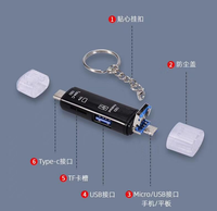 Lector de tarjetas 5 en 1, tipo C, USB, Android, OTG, SD, Micro TF, suministro directo de fábrica