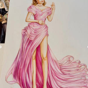 Vestido de Fiesta de Gala de Princesa de Alta Gama con Pliegues, Vestido de Organza Rosa Bebé Ligero y Moderno, Vestidos de Fiesta - Product Image 2