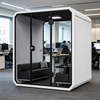 Maison capsule écologique préfabriquée moderne en conteneur, avec cadre en verre trempé carré, durable, installation facile, bureau, salon