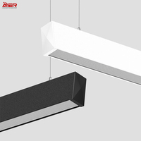 Vente en gros d'usine, luminaire suspendu linéaire LED en aluminium, anti-éblouissement, lampe de plafond suspendue, éclairage commercial pour projets hôteliers, OEM