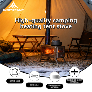 Réchaud <span class=keywords><strong>de</strong></span> <span class=keywords><strong>camping</strong></span> portable pliable multifonctionnel en acier inoxydable à bois avec assemblage rapide pour faire bouillir <span class=keywords><strong>de</strong></span> l'eau - Product Image 4