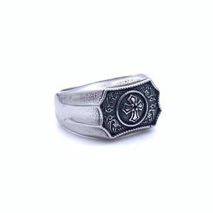 European American Style Titanium Steel Cross <b>Ring</b> <b>Men</b> Retro Silver Fashion Jewelry Gift - Product Image 1