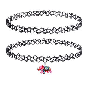 DIVINA VITAE Collier ras du <span class=keywords><strong>cou</strong></span> en cuivre noir 2 pièces, style sportif, pour femmes et adolescentes - Cadeau de fête - Product Image 3