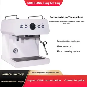 Machine à café semi-automatique commerciale Gomor, petite boutique de café italienne, équipement à café multi-chaudières, personnalisation - Product Image 2