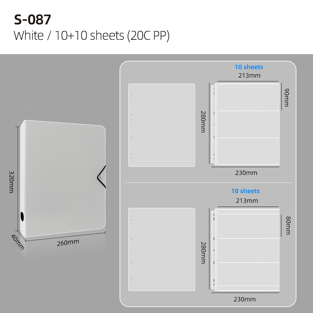 10 sheets+10sheets,3 pockets