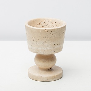 Juego de Portavelas Modernos de Mármol Natural Pulido y Travertino, Candelabros de <span class=keywords><strong>Piedra</strong></span> en Forma de Copa para Decoración del Hogar y Villas - Product Image 3