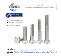 304 Stainless Steel Metric Half-Threaded Hex Head Screws Extended Hex Bolts & Rods M6-M12 Grade 4.8