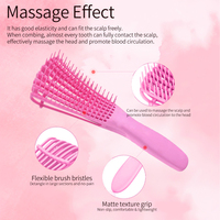 Brosse démêlante pour cheveux avec logo personnalisé, manche en ABS, haute qualité, antistatique, massage des cheveux, brosse démêlante en plastique