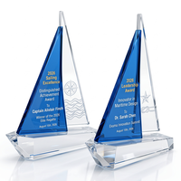 Trophée Voilier en Cristal K9 Premium, Grande Surface de Gravure, Design Multi-Styles, Récompense pour Équipe Championne et Reconnaissance des Employés