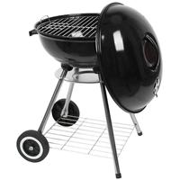 Barbecue à charbon de bois en acier de 18 pouces pour l'extérieur, avec deux roues, bac à cendres amovible et télécommande