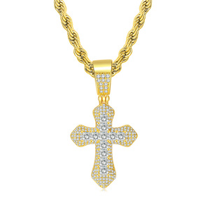Collar con Colgante <span class=keywords><strong>de</strong></span> Cruz Colorido con Incrustaciones <span class=keywords><strong>de</strong></span> Circonitas Cúbicas 5A, Chapado en Oro, Cadena <span class=keywords><strong>de</strong></span> Cuerda, Joyería Hip Hop, <span class=keywords><strong>Regalo</strong></span> para Hombres y Mujeres - Product Image 6