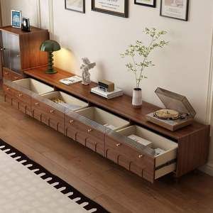 Mueble para TV de madera maciza con cajones de almacenamiento para sala de estar y uso doméstico - Product Image 4