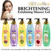 Gel Douche Exfoliant Éclaircissant Bio à la Vitamine C et à l'Acide Kojique, Extrait de Fruits, Lavant Corporel Blanchissant pour Peaux Sensibles