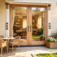 Porte en aluminium haute étanchéité HUACAI, profil en alliage antirouille pour maison duplex, jardin et patio