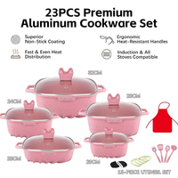 Ensemble de casseroles en aluminium de haute qualité, 23 pièces, antiadhésif, en céramique, pour la cuisson