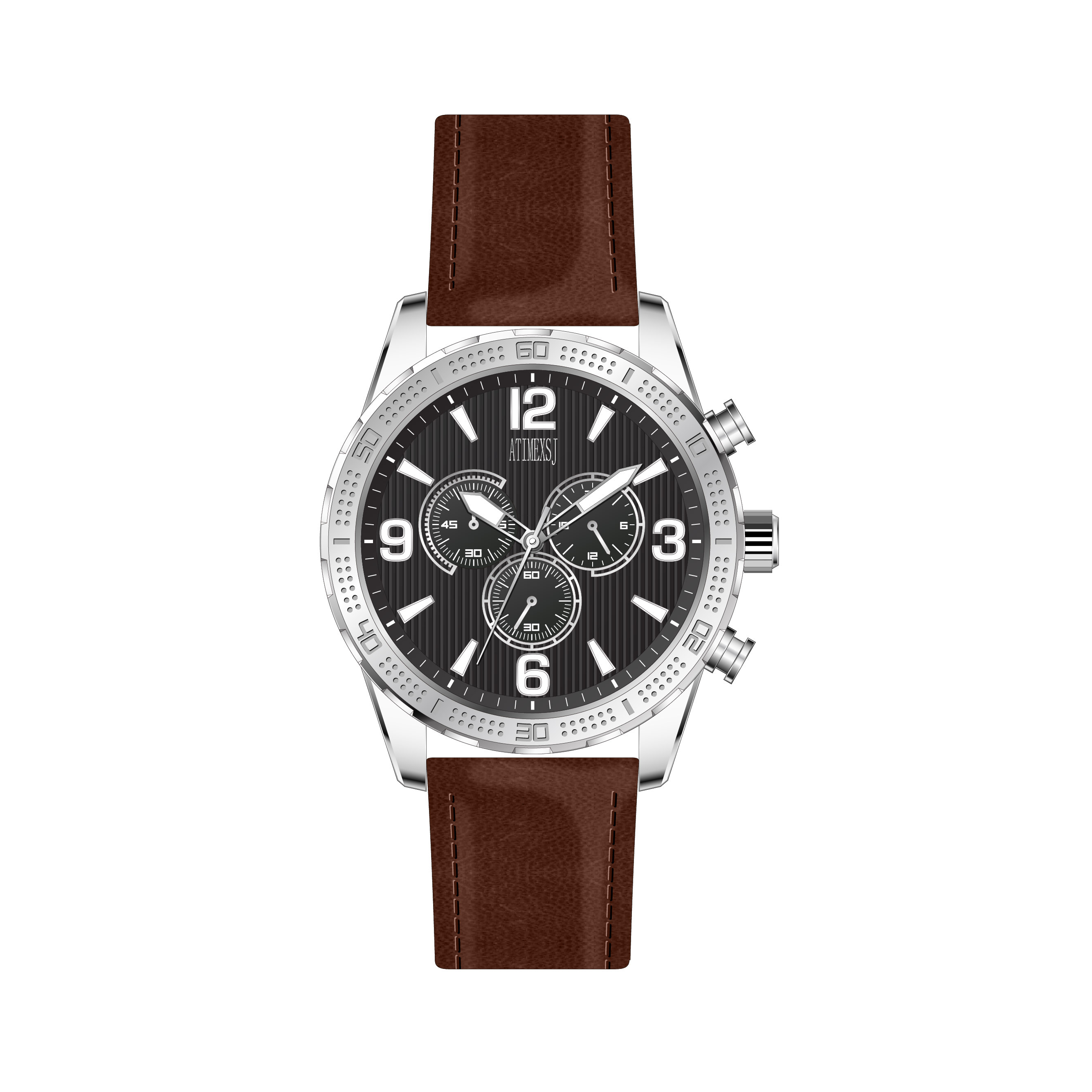 Silver -Dark brown