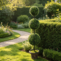 En gros, Arbre topiaire artificiel à trois sphères en pot, en buis synthétique, pour extérieur, jardin, patio, villa, remise de diplôme
