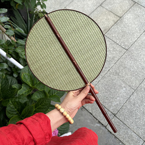 Bamboo Woven Fans Handmade Round Fan Heart Shaped Banana Leaf Fan Summer Travel Souvenir Craft Gift - Product Image 4