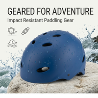 Casque de kayak ventilé bleu mat certifié distributeur pour sports nautiques, wakeboard, rafting, canoë – Équipement de protection de la tête