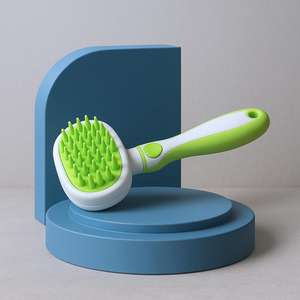 Pettine massaggiante in morbido silicone per cani e gatti, rosa, blu, verde, grigio, 19,5 cm x 9,2 cm - Product Image 2