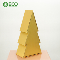 Boîte cadeau de luxe personnalisée en forme de sapin de Noël, en carton pliable, pour la promotion des fêtes et l'affichage en magasin