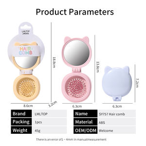 LMLTOP Cute Mini Foldable <strong>Ionic</strong> <strong>Hair</strong> Comb Mirror Plastic Air Cushion Anti-Static Massager <strong>Hair</strong> <strong>Brush</strong> Travel Salon Airbag SY757 - Product Image 5