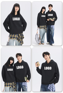 Sweat à capuche unisexe en coton liquide 400 GSM de haute qualité, avec logo personnalisé, poignets côtelés en maille sandwich, coupe oversize, couleur unie, doux et confortable - Product Image 3