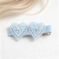 En gros, Applique en dentelle en forme de cœur perlé de 5 cm, en polyester, patch en organza brodé soluble dans l'eau pour vêtements, bandeaux, épingles à cheveux et artisanat DIY