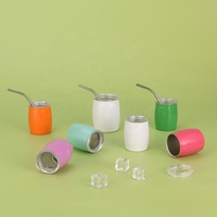 Verres à shot en acier inoxydable personnalisés multicolores, 3 oz, 5 oz, mini gobelet isotherme sous vide, cadeau d'affaires, sublimation, couvercles, pailles