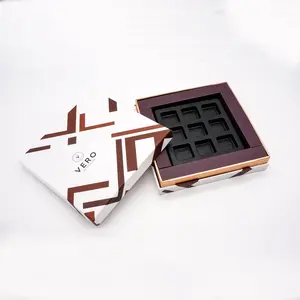 Impresión personalizada de lujo plegable de hoja de oro estampado Logo caja de barra de chocolate caja de embalaje de chocolate