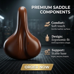 <span class=keywords><strong>Selle</strong></span> de vélo vintage en cuir PU marron, large, rembourrée, double amortissement en élastomère, pour vélo électrique, cruiser, VTT - Product Image 3