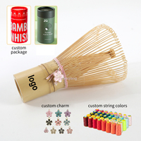 Fouet à Matcha Traditionnel Japonais Fait Main avec Logo Personnalisé, Accessoires de Cérémonie, Fouet en Bambou Chasen à 100 Dents