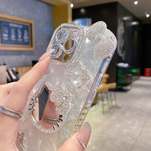 Coque de téléphone miroir diamantée brillante antichoc pour iPhone 17, 16, 15 (tous modèles), 14, 13, 12 – Étui à motif <span class=keywords><strong>dessin</strong></span> <span class=keywords><strong>animé</strong></span> - Product Image 5