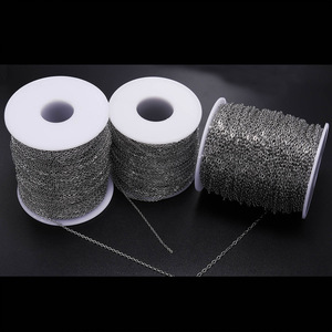 Stainless Steel Flat O <b>Chain</b> 0.3 0.4 0.6 0.8mm For Necklace Making Jewelry Finding Component - Product Image 3