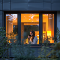 Fenêtre à battants en aluminium moderne personnalisée avec design à persiennes, double vitrage trempé, insonorisée et isolante thermique