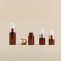 Flacon compte-gouttes de luxe en verre or rose 1ml 2ml 3ml 5ml avec bouchon à vis sérigraphié et capuchon anneau nid d'abeille
