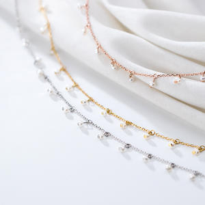 Collar de Doble Capa Estilo Coreano de Plata S925 para Mujer con Diseño Elegante de Perla Simple y Accesorio de Doble Cuello D7443 - Product Image 5